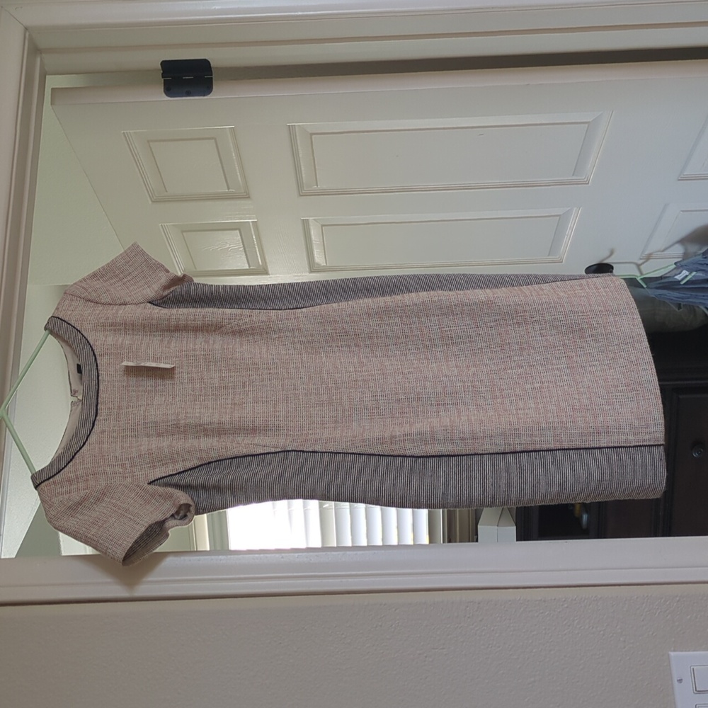 Ann Taylor NWT pink and navy tweed dress size 0